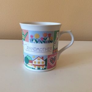 Grandmother Mug 1985 butterfly flower cat heart